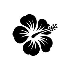 Hibiscus icon on White Background Vector Art Illustration on white background.	