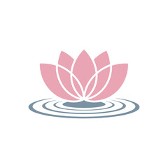 Lotus icon on White Background Vector Art Illustration on white background.