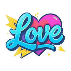 Naklejka premium Happy Valentine’s Day Pop Art Typography Vector Poster with Playful Colors and Bold Graphic Style