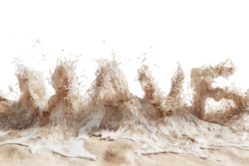 Gentle wave rolling over sand message isolated on transparent background