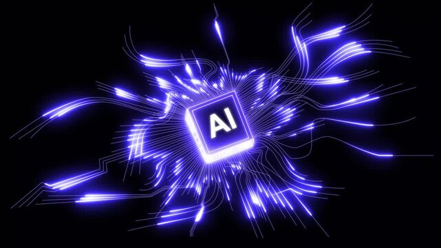 neon Ai Hi-tech digital hud technology innovation futuristic circuit Abstract design. AI artificial intelligence. Modern micro chip design network connection Big data deep machine learning Cyberspace
