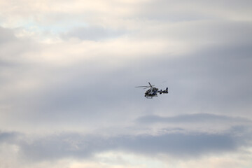 police helicopter in flight