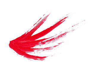 Vibrant red abstract oil paint scribbles for modern graphic compositions in transparent PNG format.