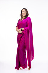 Portrait of smiling  woman in traditional Indian sari