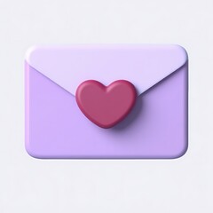 Purple envelope with heart seal