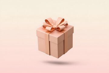 Obraz premium Elegant pink gift box with bow