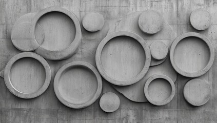 Gray concrete circles and ovals