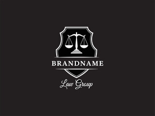 Law Firm Logo with Scales Justice.