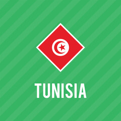 Vector illustration design template of Colored Tunisia flag. Vector illustration of Tunisia flag. Editable colors.