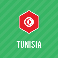 Vector illustration design template of Colored Tunisia flag. Vector illustration of Tunisia flag. Editable colors.