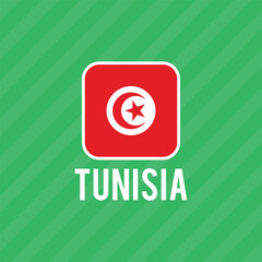 Vector illustration design template of Colored Tunisia flag. Vector illustration of Tunisia flag. Editable colors.