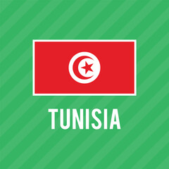 Vector illustration design template of Colored Tunisia flag. Vector illustration of Tunisia flag. Editable colors.