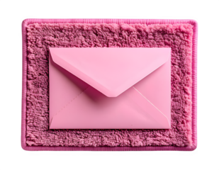 Pink Envelope With Pointed Flap Front View.