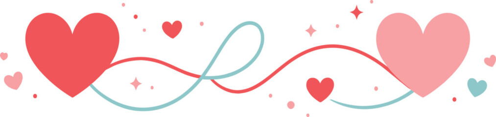 Minimalist Heart Infinity Divider with Abstract Flowing Line Art