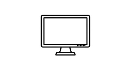 Illustration of a computer monitor with a stand and indicator lights on a white background