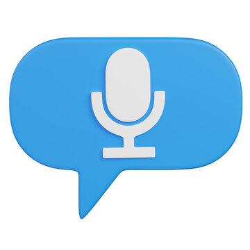 3D render  Voice Message Bubble Icon