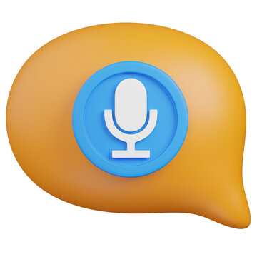 3D render  Voice Message Icon in Speech Bubble