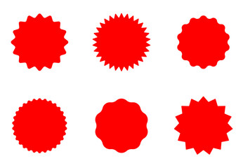 Sale sticker, price tag, starburst icon set