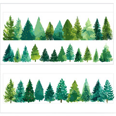 christmas trees isolated on white