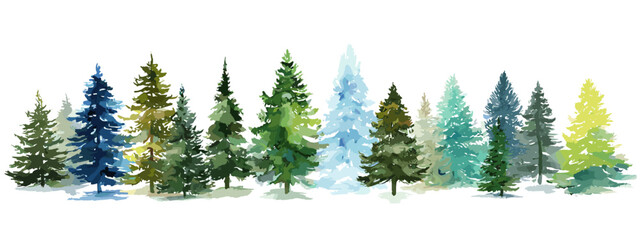 christmas trees isolated on white