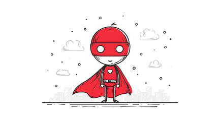young superhero vector illustartion of hero man comics style isolated on white background © AI PIC