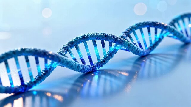 Blue DNA double helix structure