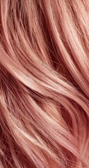 Fototapeta premium Close-up view of a multitude of rose-gold colored hair strands