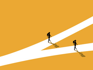 conflict, two businesswomen parted ways