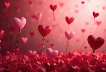 Valentine's Day Background adorned with heart shapes