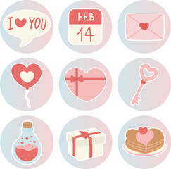 Valentine's Day icons set