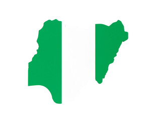 Nigerian flag shape graphic with vertical green white green stripes