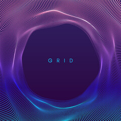 Grid. 3d futuristic technology style. Abstract background. Vector illustration for brochure, poster, cover, card, presentation, flyer or banner.