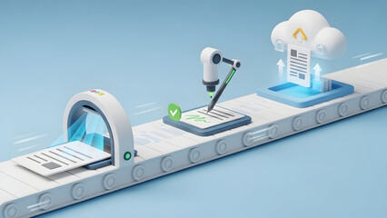 Cloud computing and data transfer illustration