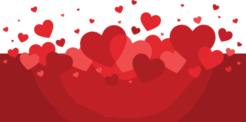 Obraz premium Floating red hearts background illustration symbolizing love romance and passion, perfect for Valentine greeting cards and romantic designs
