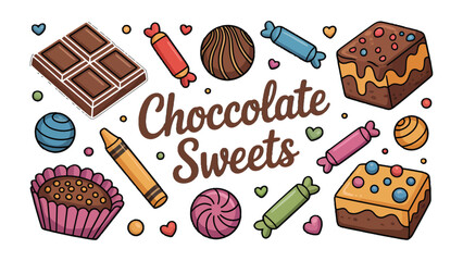 Sweet Temptations: A delectable array of chocolate sweets and treats, an indulgent visual feast for chocolate lovers.