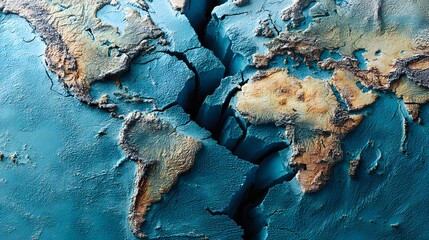 Naklejka premium Global fragmentation and regional resilience concept
