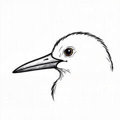 Detailed bird beak illustration on white background, artistic design