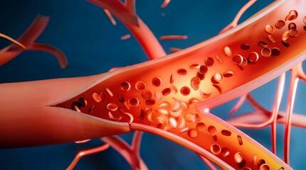 Cholesterol Plaque Artery Blood Vessel Heart Disease Medical Illustration