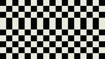 Fototapeta premium High contrast black and cream checkerboard pattern tile background offers a bold geometric texture suitable for racing or retro design concepts.