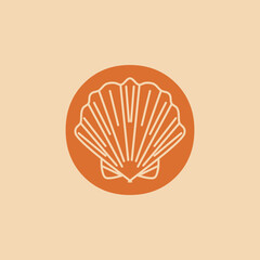 Shell Icon Vector Illustration Minimal Marine Symbol for UI App and Web Design