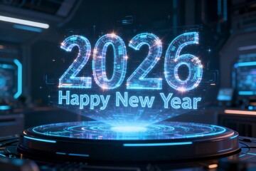 Futuristic New Year 2026 Display