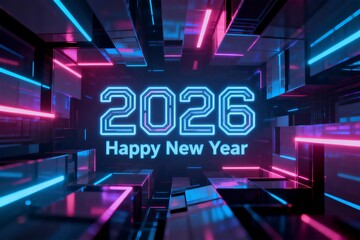 2026 Happy New Year neon sign