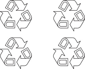 Obraz premium An internationally recognized symbol consisting of three chasing arrows forming a continuous triangular loop.