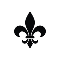 a striking black and white depiction of a fleur de lis symbol showcasing its intricate petal like design and historical © Mahir