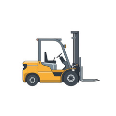 Naklejka premium Modern Yellow Forklift Truck Vector Illustration - Warehouse Equipment