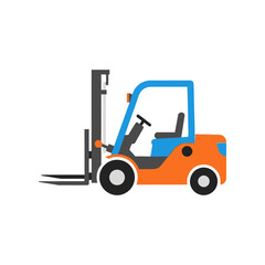 Naklejka premium Modern Forklift Truck Illustration, Industrial Vehicle, Logistics and Warehouse Equipment