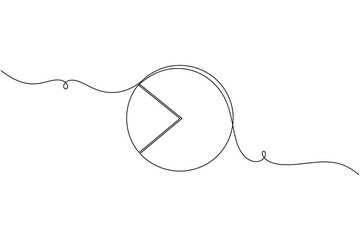 Obraz premium Statistics pie chart icon continuous one line drawing single art minimalist business goal analytics symbol outline vector illustration