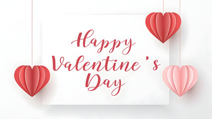 Happy Valentine&rsquo;s Day Modern Handwritten Typography with Hearts