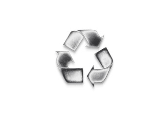 Chrome metal 3D logo effect Mockup of Recycle.