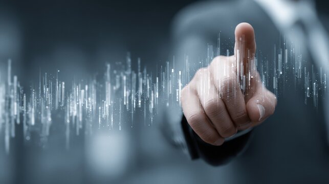 Digital representation of global data growth with hand holding world map and upward trend chart - Powered by Adobe